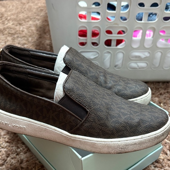 Michael Kors Brown Slip-On Loafers - Picture 1 of 4